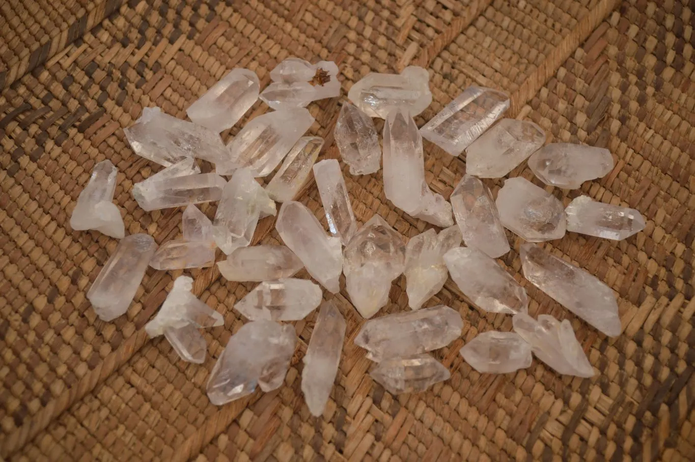 Natural Small Semi Optic Clear Brandberg Quartz Crystals x 70 From Brandberg, Namibia