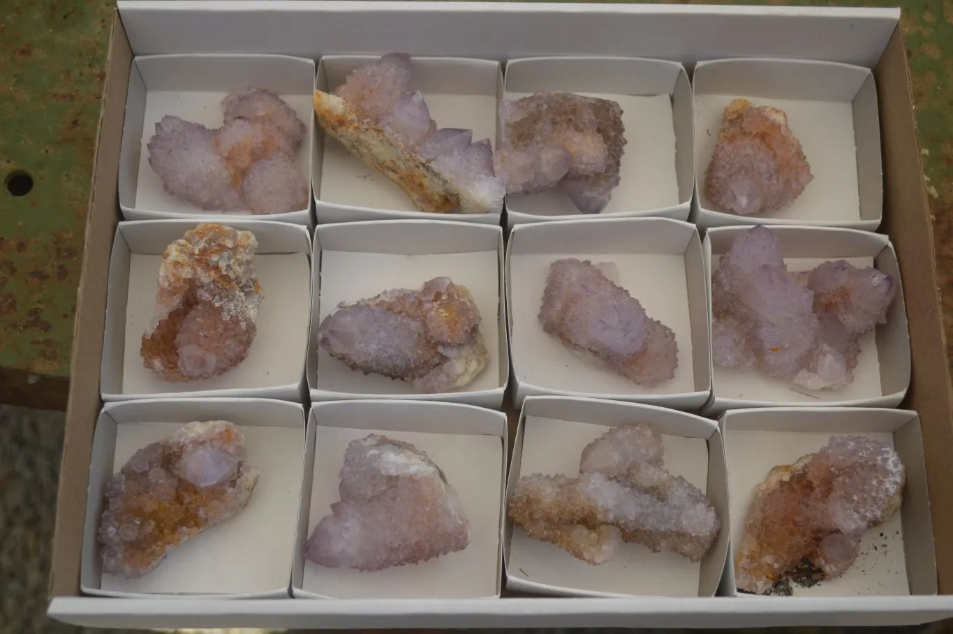 Natural Small Spirit Amethyst Quartz Specimens x 12 From Boekenhouthoek, South Africa