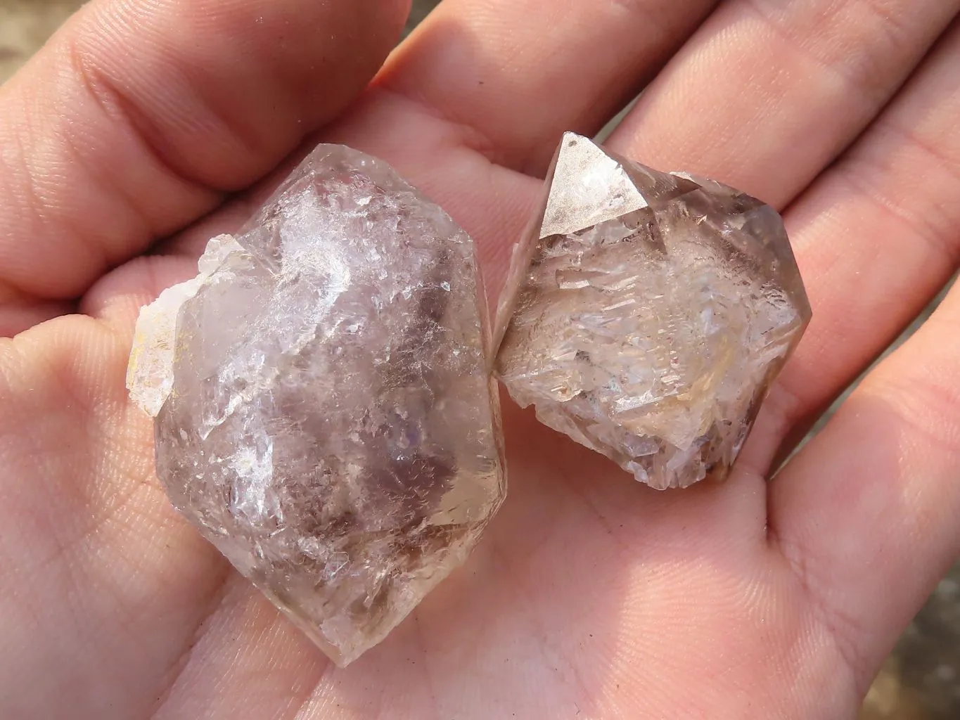 Natural Smokey Window Brandberg Quartz Crystals x 35 From Brandberg, Namibia