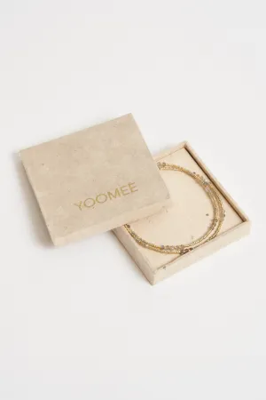 necklace - DINA moonstone - mineral grey