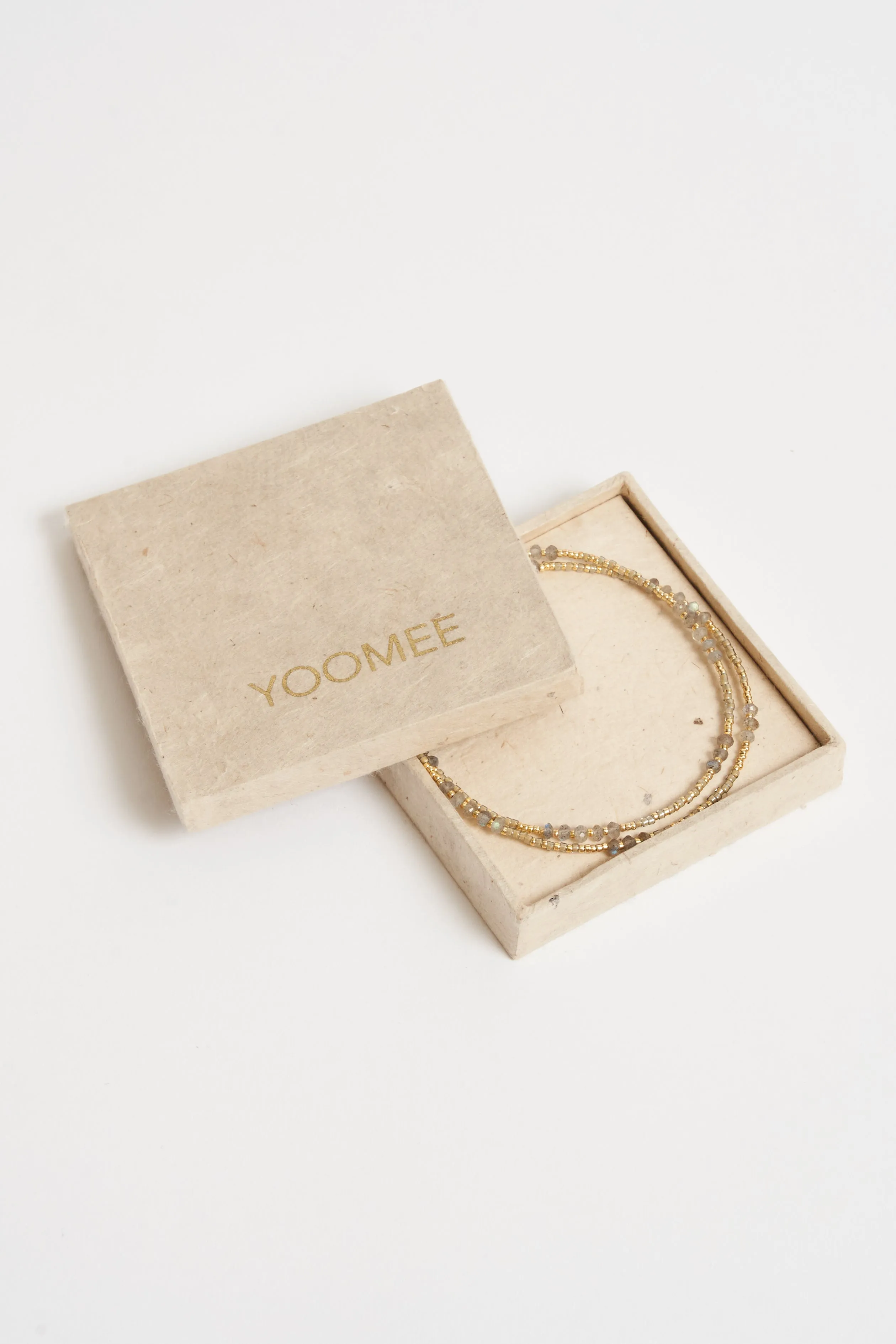 necklace - DINA moonstone - mineral grey