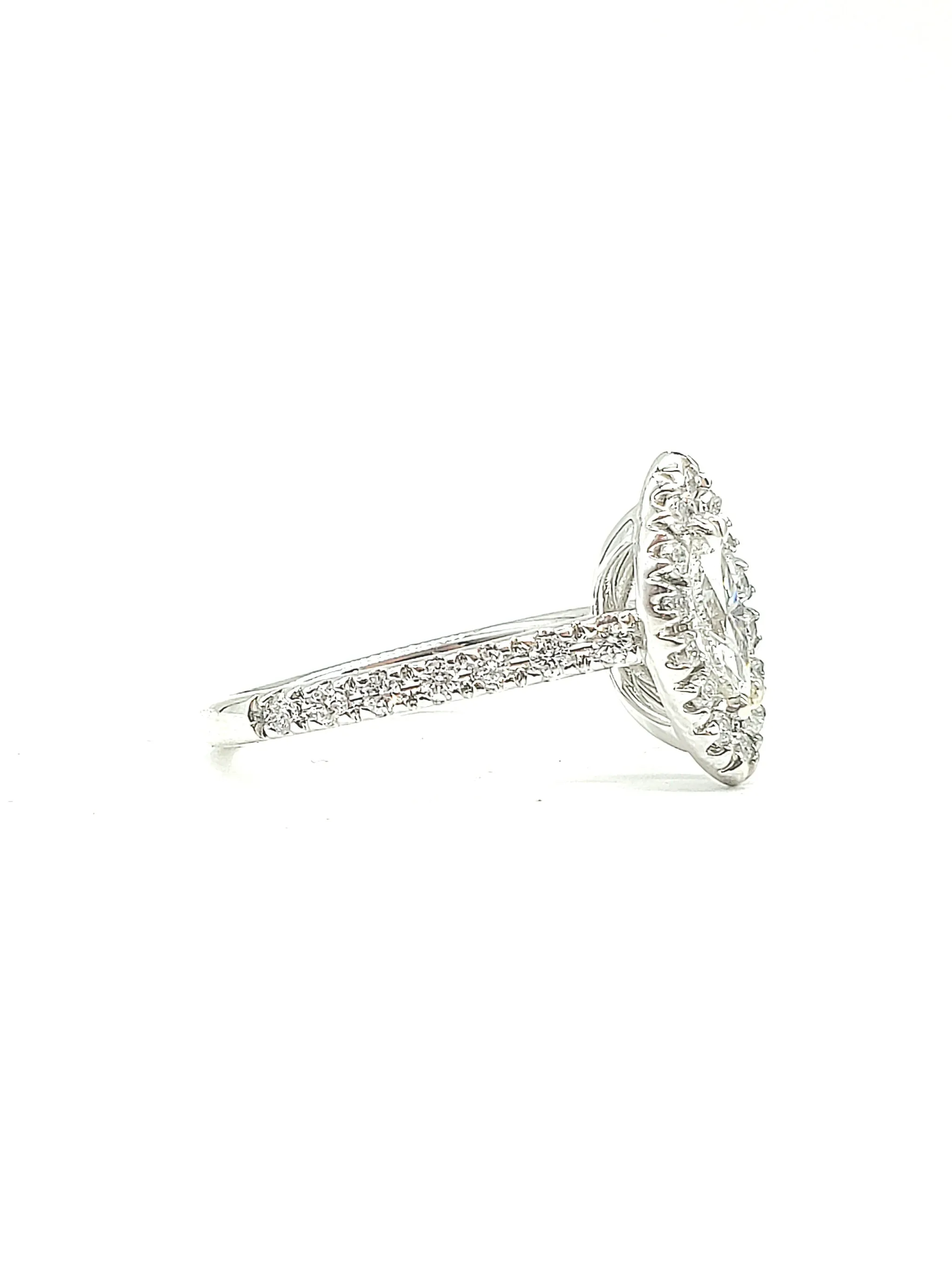 NEW 1 Carat Marquise Diamond Halo Ring