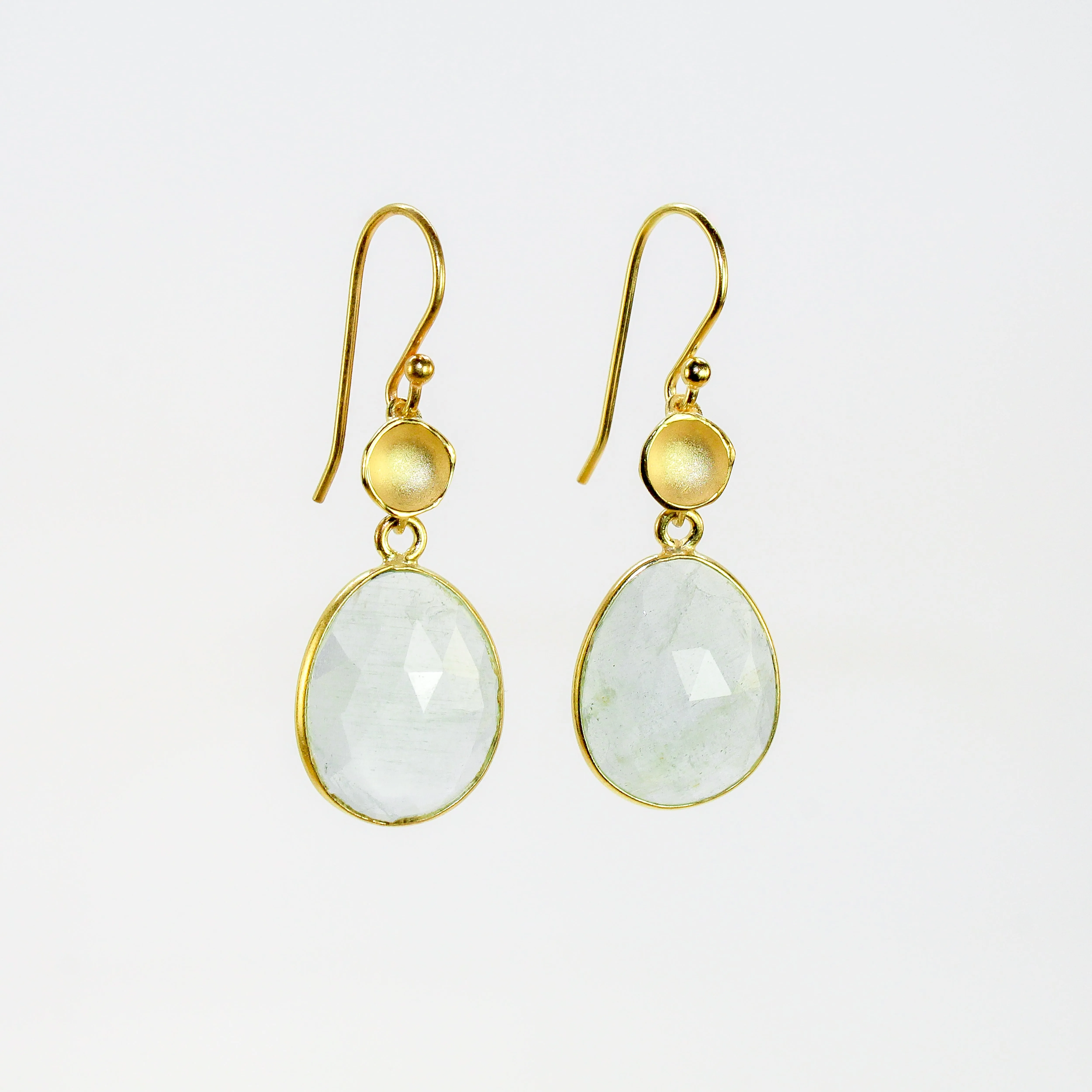 NEW! Medium Pod Earrings in Gold Vermeil with Aquamarine by Sarah Richardson