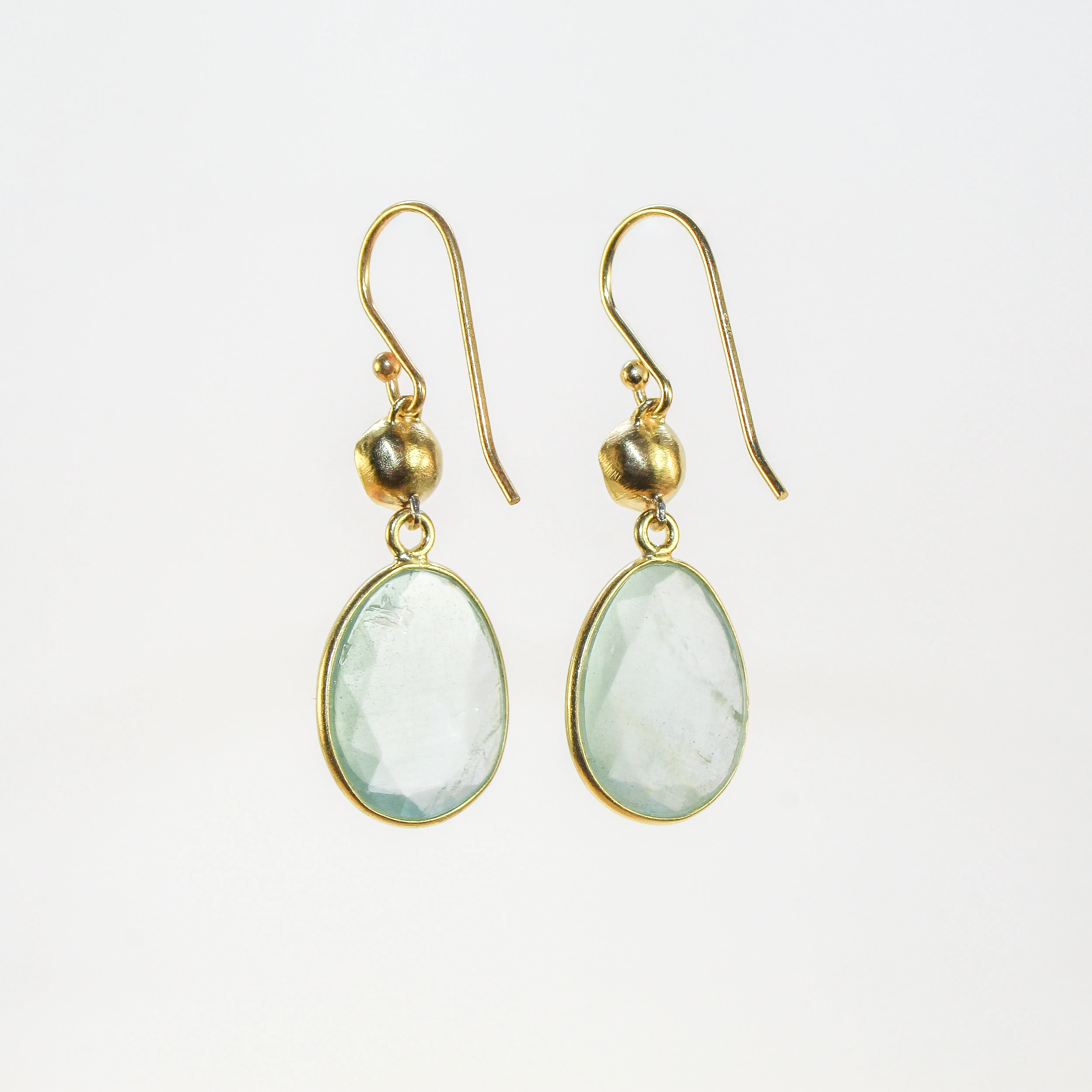NEW! Medium Pod Earrings in Gold Vermeil with Aquamarine by Sarah Richardson