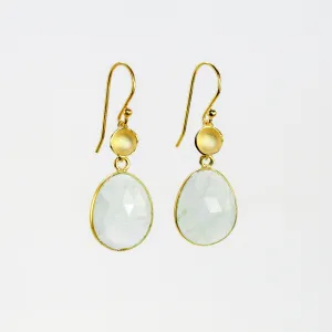 NEW! Medium Pod Earrings in Gold Vermeil with Aquamarine by Sarah Richardson
