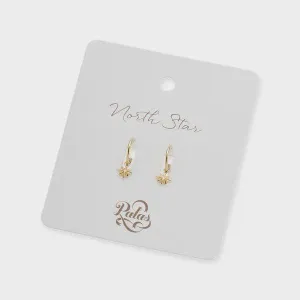 North star hoop earrings