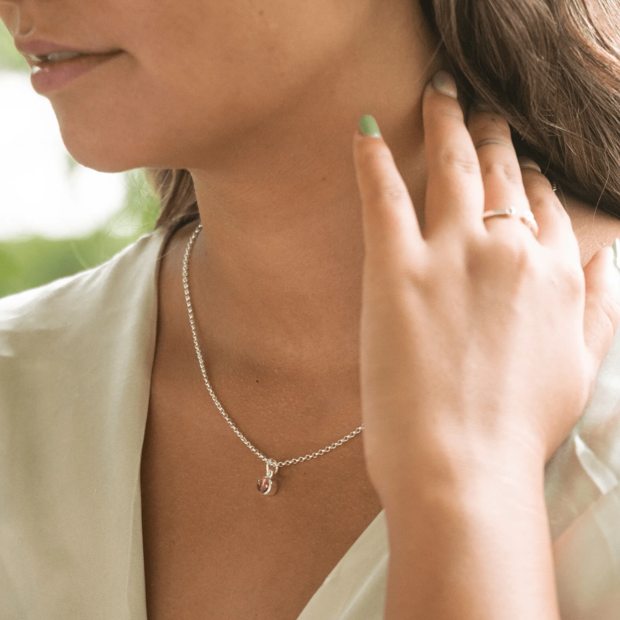 October Birthstone Necklace (Pink Tourmaline)