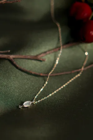 Oval Moonstone with Dangle Necklace