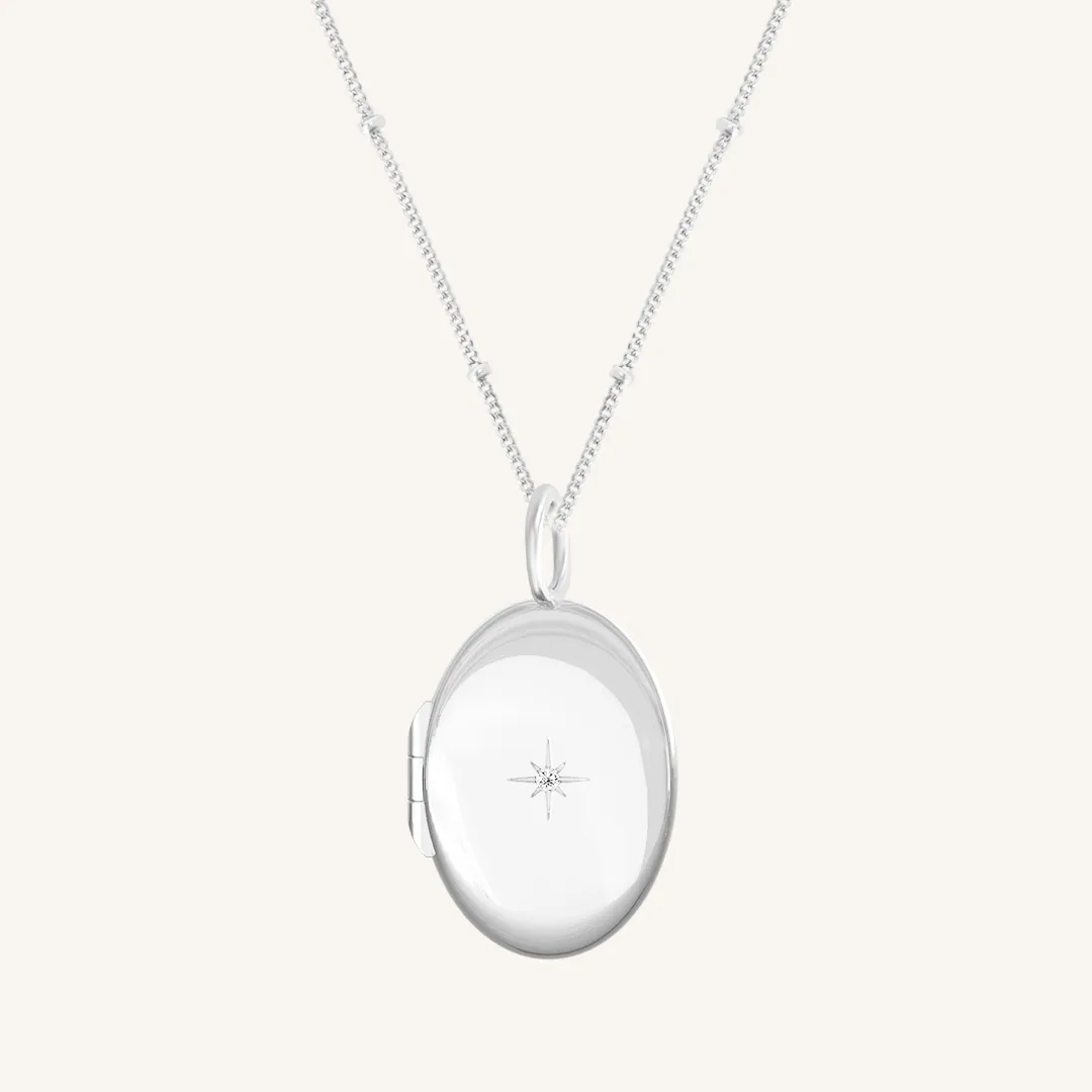 Oval Photo Locket Necklace