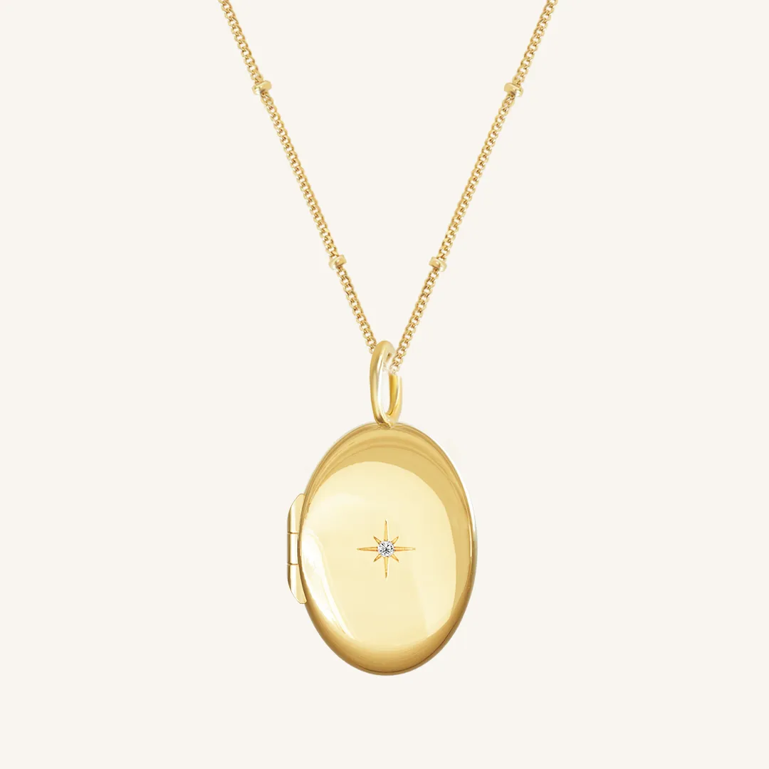 Oval Photo Locket Necklace