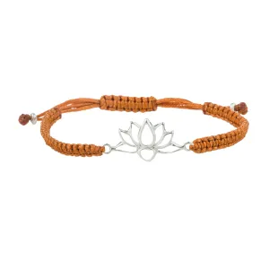 Padma Orange Braided Bracelet, Sterling Silver