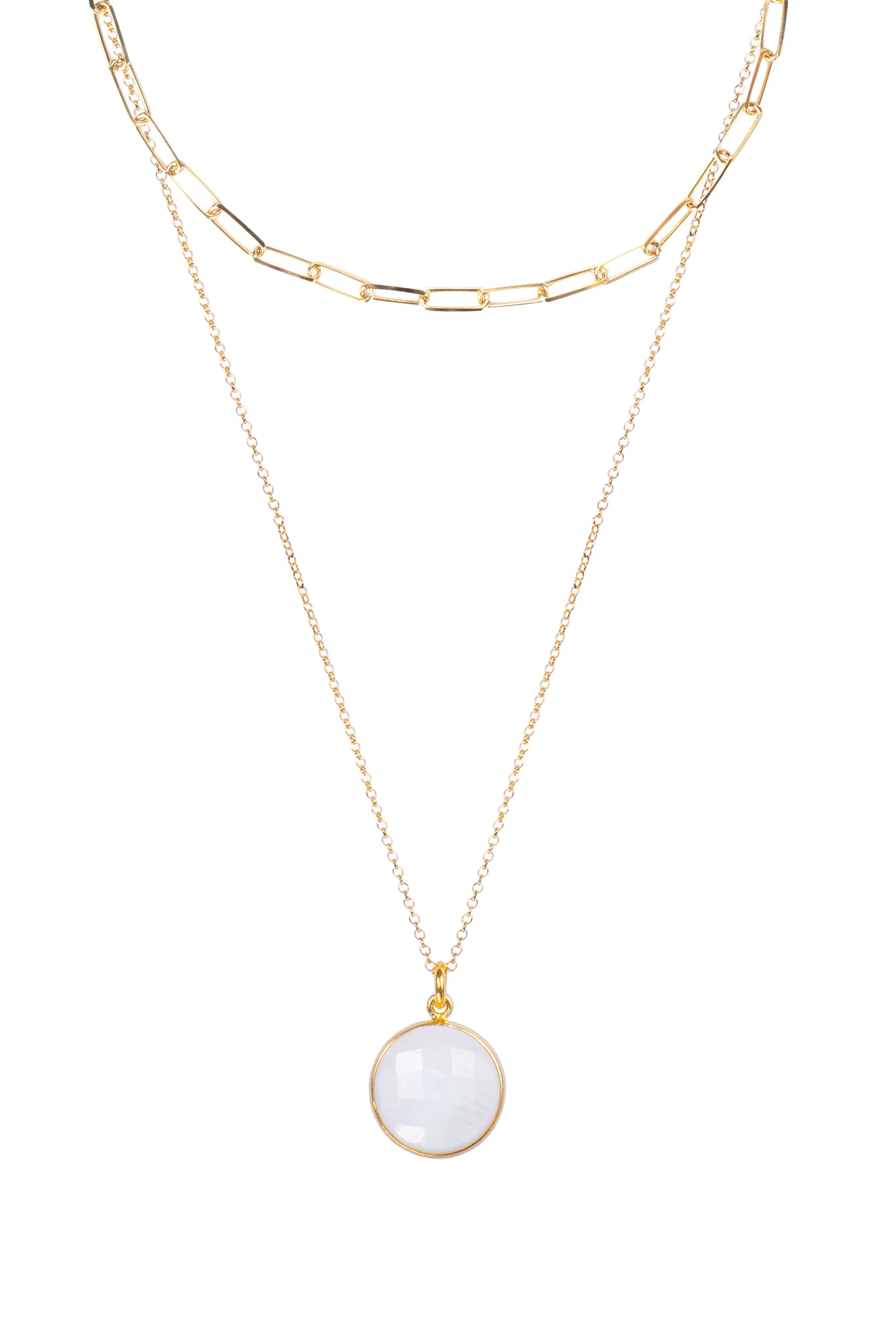 PAPERCLIP   MOONSTONE NECKLACE | SET