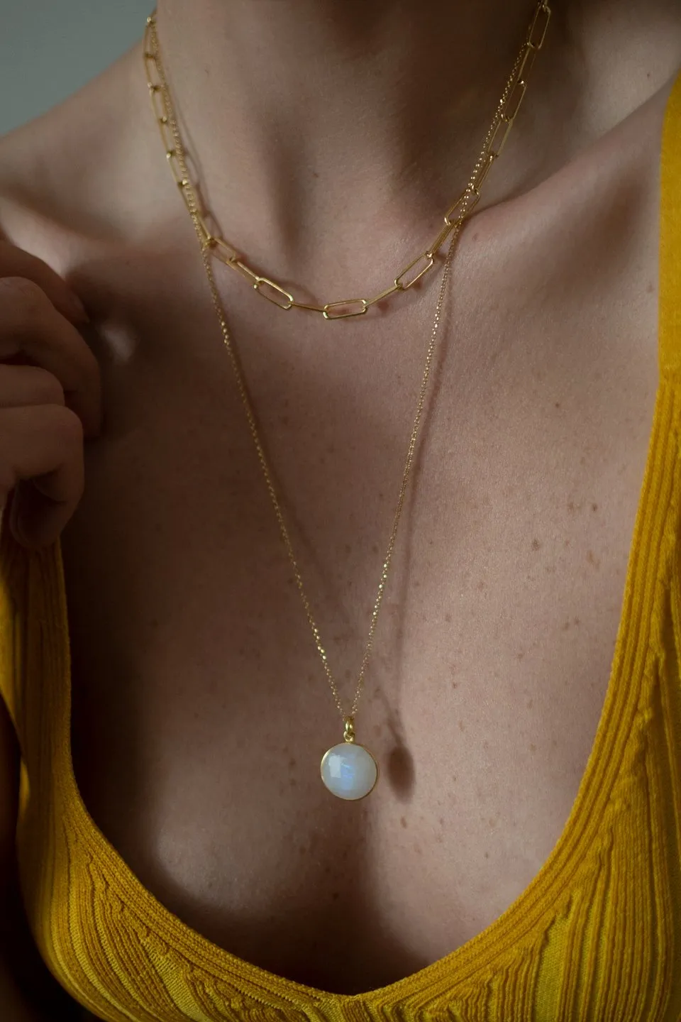 PAPERCLIP   MOONSTONE NECKLACE | SET