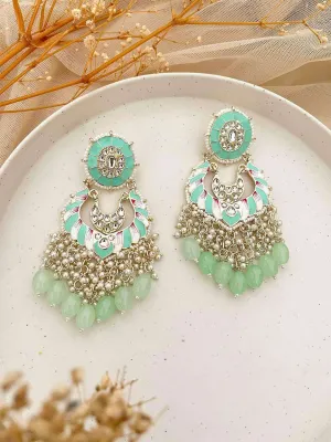 Pastel Polki Spiral Earrings
