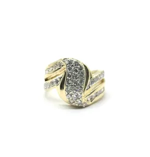 Pave Diamond Bypass Ring
