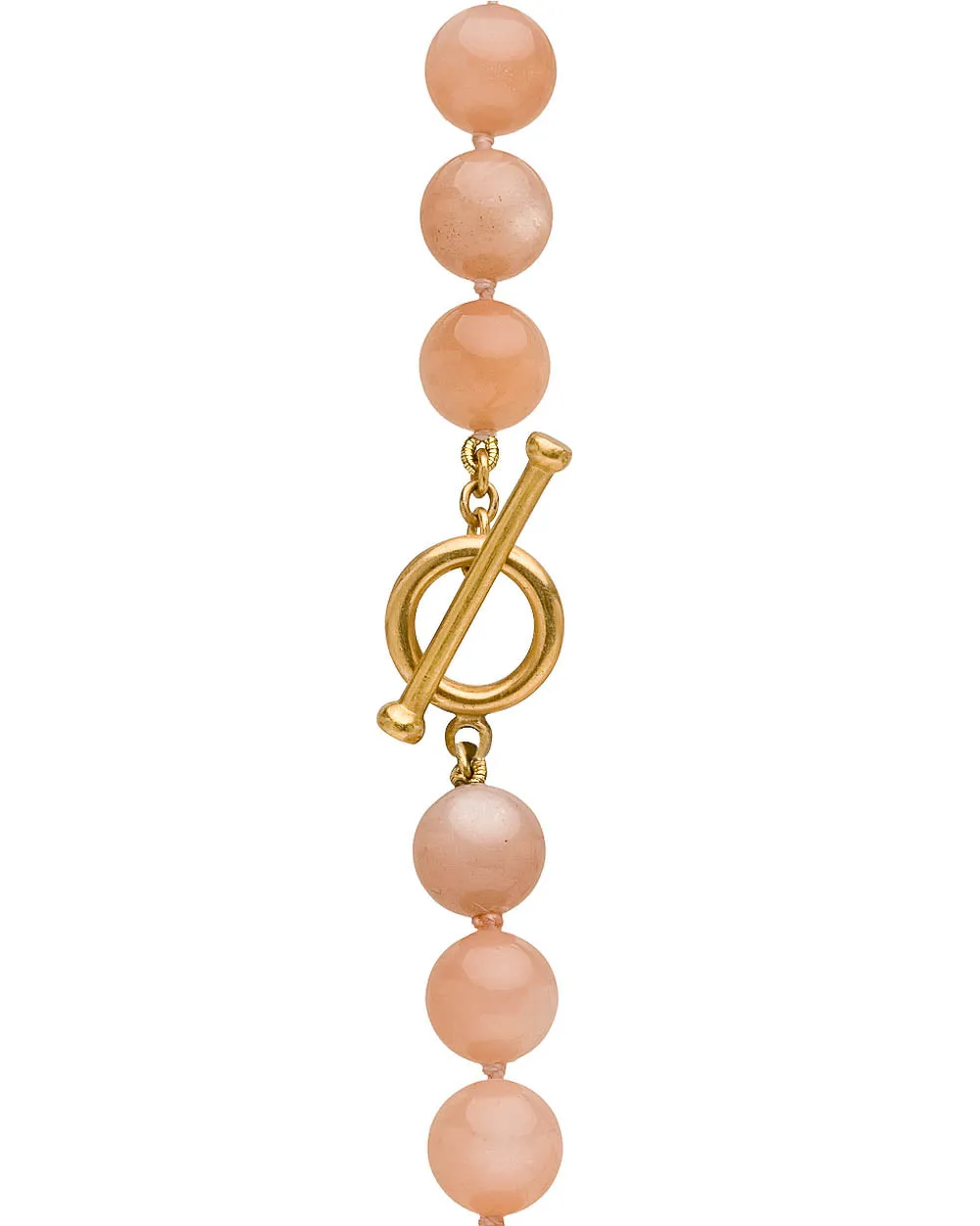 Peach Moonstone Cabochon Beaded Short Necklace