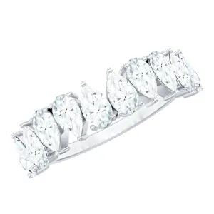Pear Cut Moissanite Elegant Half Eternity Ring