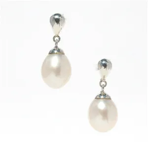 Pearl Drop Stud Earrings