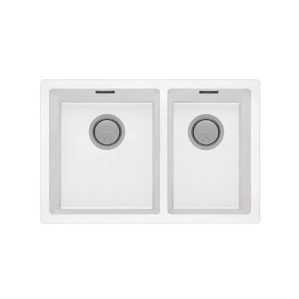 Phoenix 5000 Series 1-3/4 Bowl Quartz Resin Sink 715 x 468mm Matte White