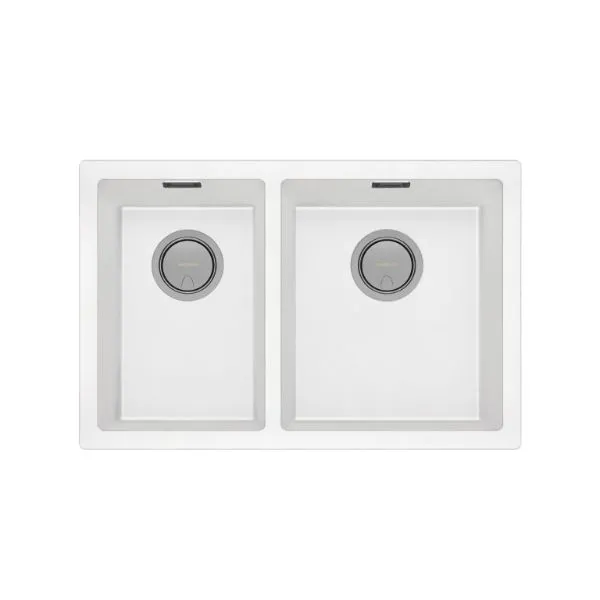Phoenix 5000 Series 1-3/4 Bowl Quartz Resin Sink 715 x 468mm Matte White