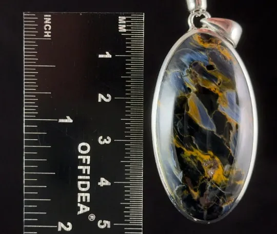 PIETERSITE Crystal Pendant - Top Grade AA, Sterling Silver, Oval - Fine Jewelry, Healing Crystals and Stones, 54144