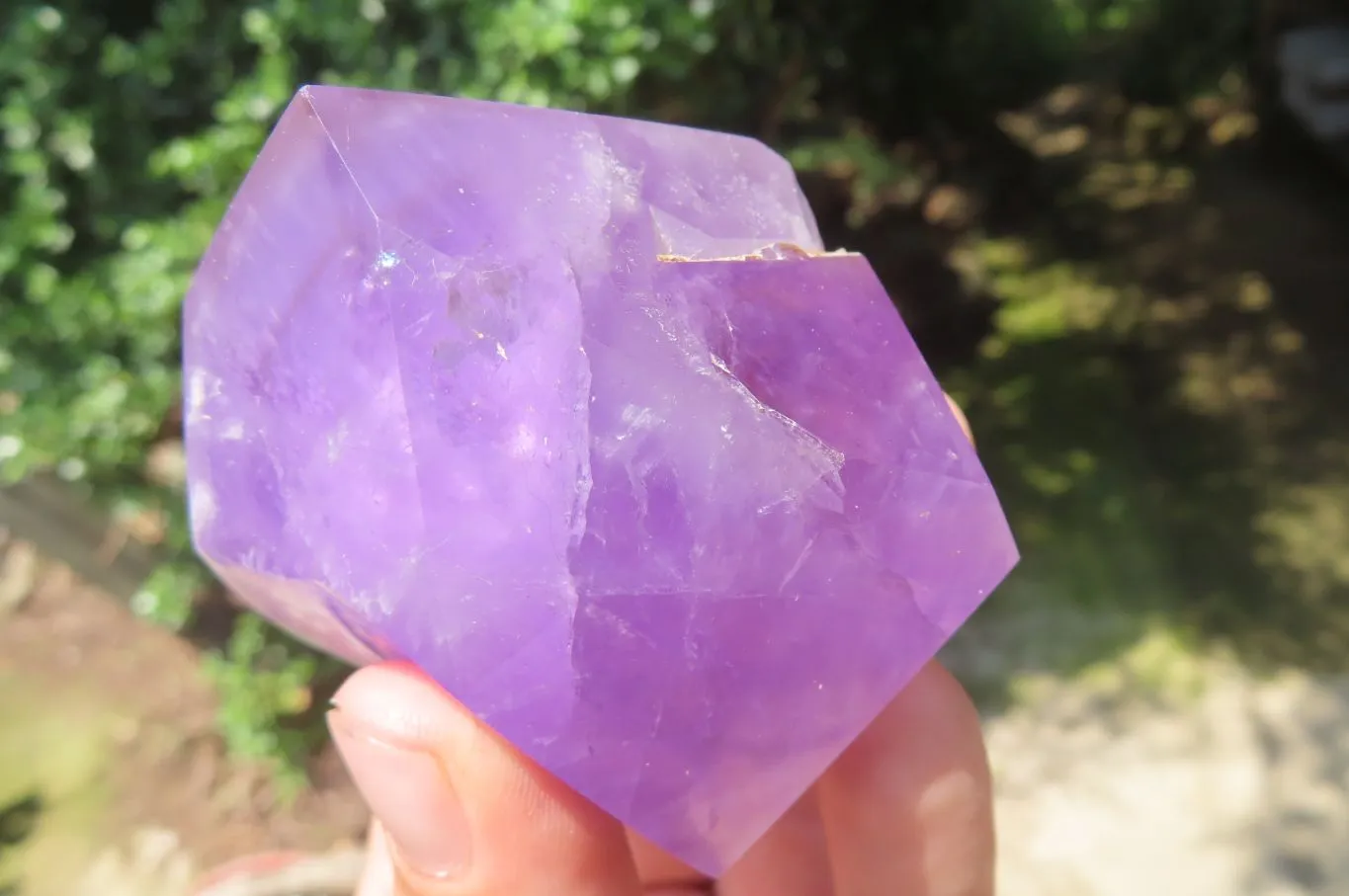 Polished Window Amethyst Quartz Crystals x 2 From Akansobe, Madagascar