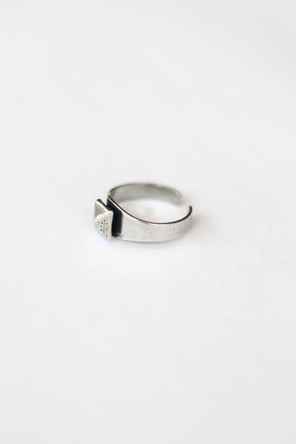 Ring for men, pyramid ring, diamond shape ring, silver men's ring, gift for him, adjustable ring, minimalist mens jewelry, stacking ring
