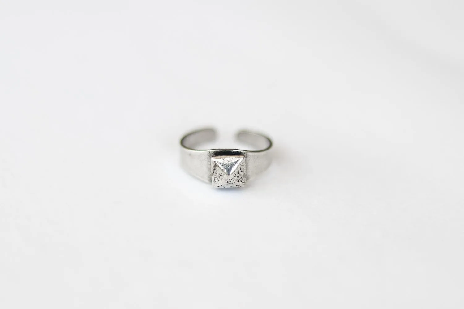 Ring for men, pyramid ring, diamond shape ring, silver men's ring, gift for him, adjustable ring, minimalist mens jewelry, stacking ring