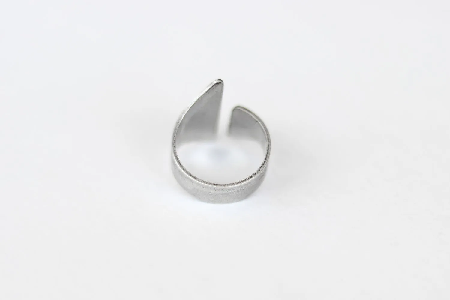 Ring for men, silver front open ring, men's asymmetric ring, gift for him, adjustable ring, wrapped ring, minimalist mens jewelry, cuff ring
