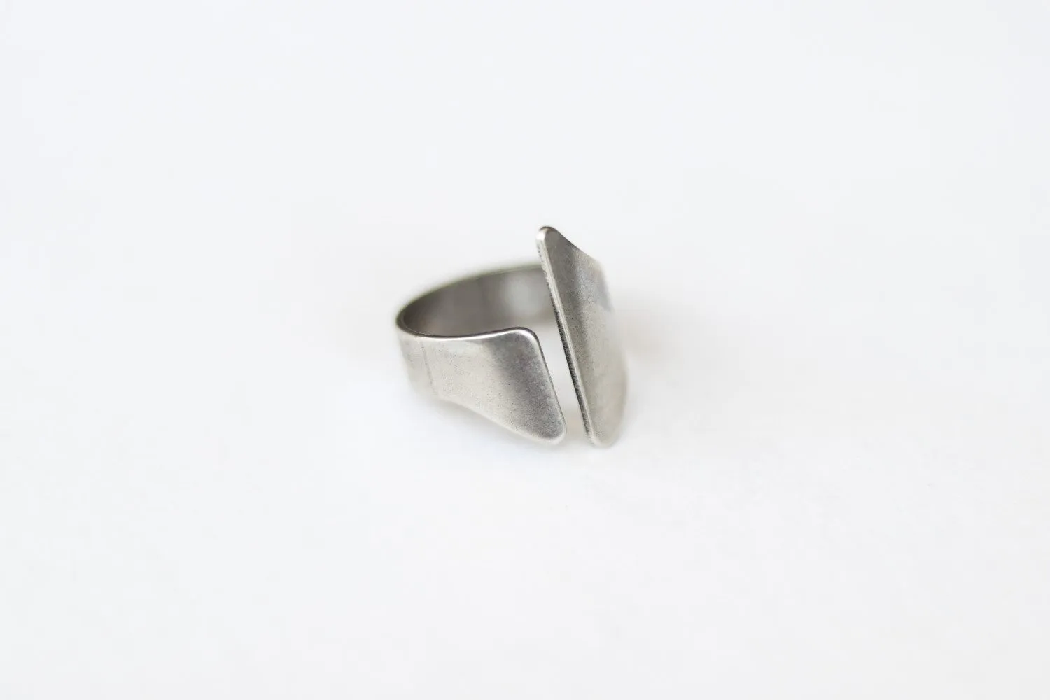Ring for men, silver front open ring, men's asymmetric ring, gift for him, adjustable ring, wrapped ring, minimalist mens jewelry, cuff ring