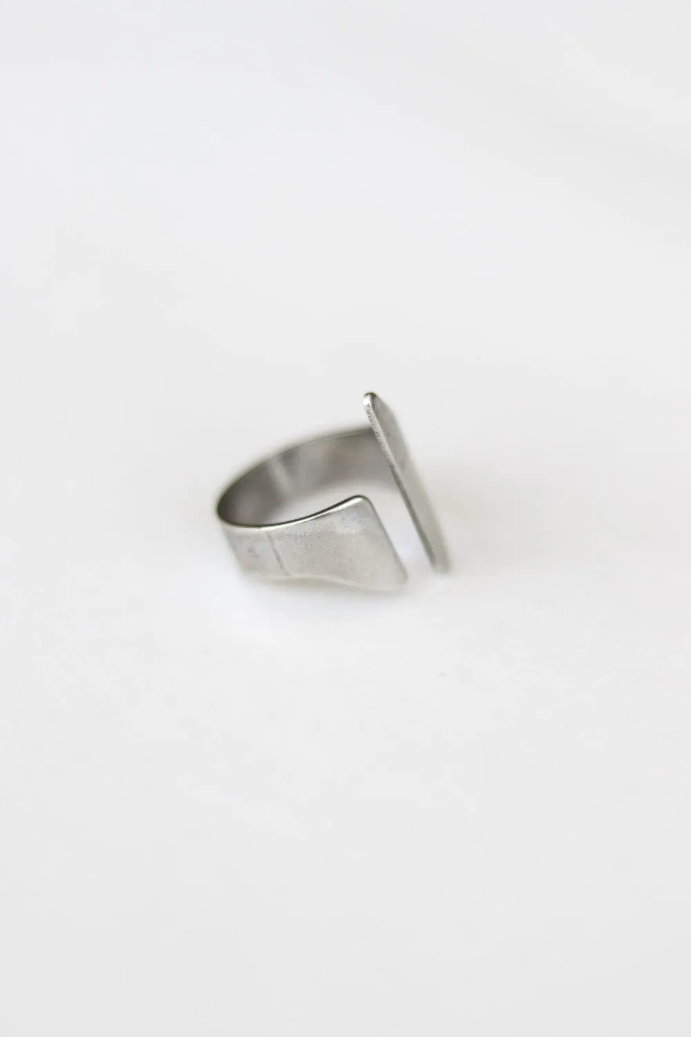 Ring for men, silver front open ring, men's asymmetric ring, gift for him, adjustable ring, wrapped ring, minimalist mens jewelry, cuff ring