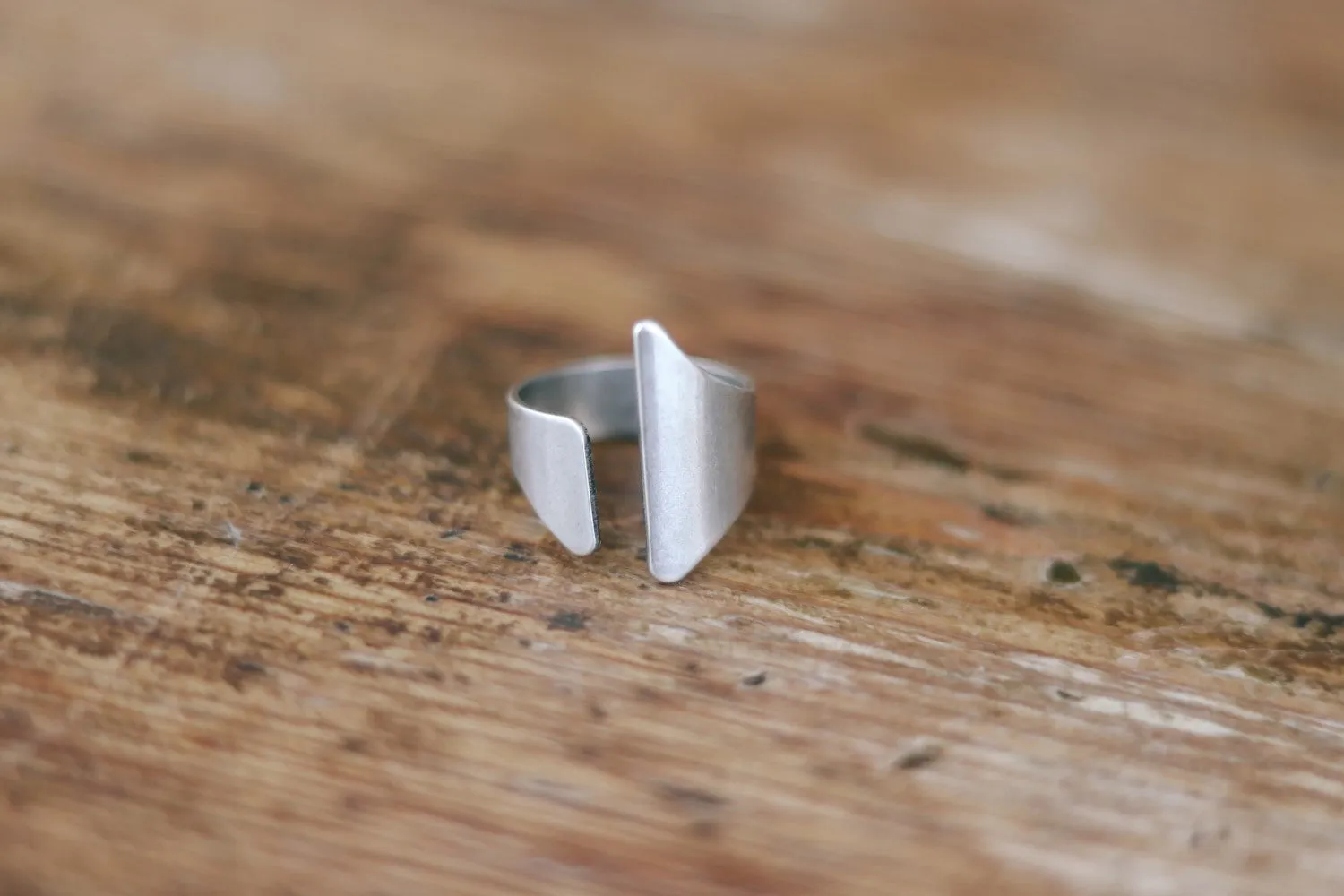 Ring for men, silver front open ring, men's asymmetric ring, gift for him, adjustable ring, wrapped ring, minimalist mens jewelry, cuff ring