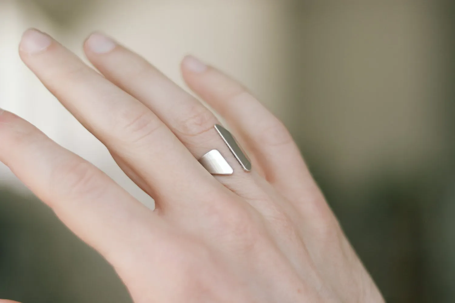 Ring for men, silver front open ring, men's asymmetric ring, gift for him, adjustable ring, wrapped ring, minimalist mens jewelry, cuff ring