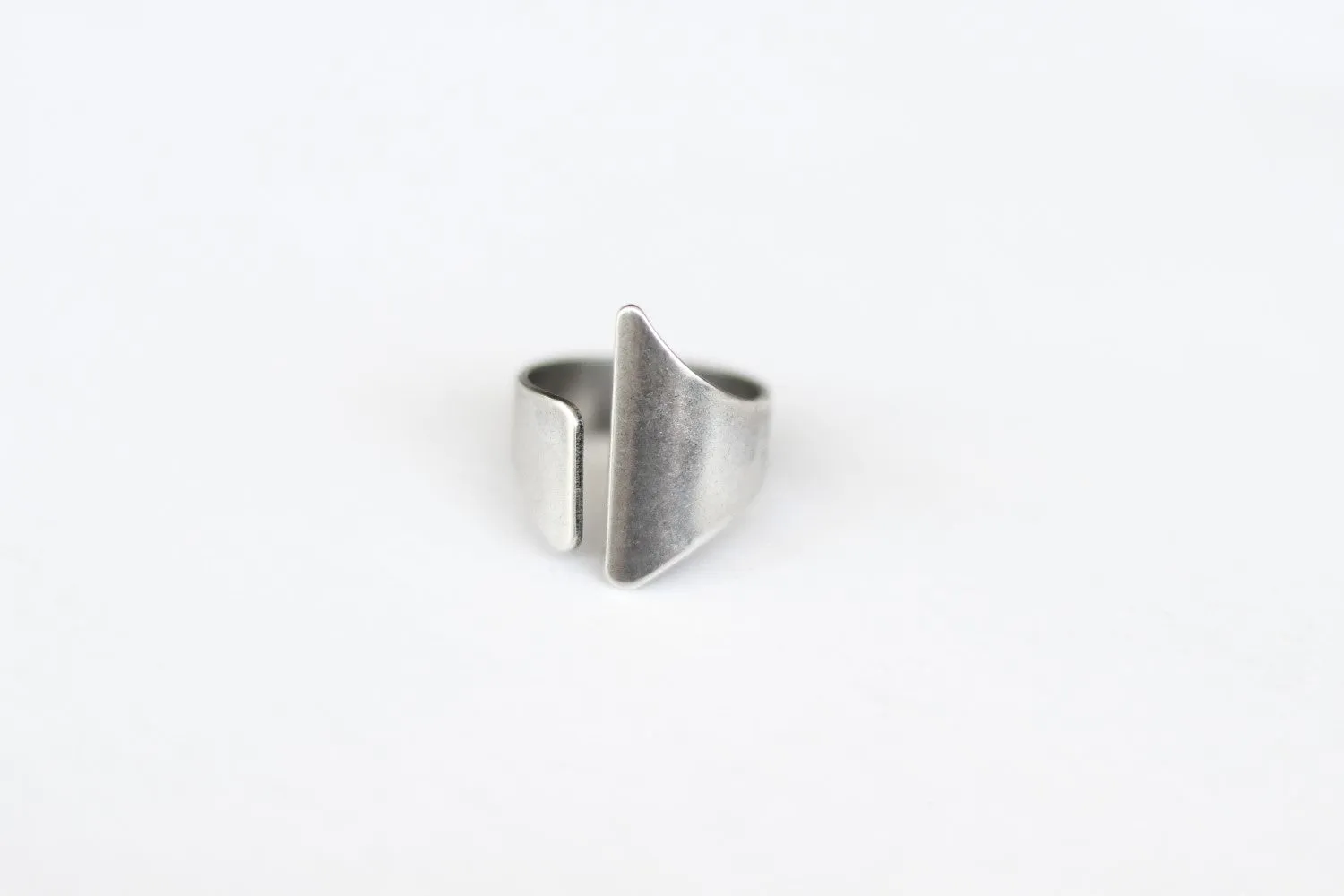 Ring for men, silver front open ring, men's asymmetric ring, gift for him, adjustable ring, wrapped ring, minimalist mens jewelry, cuff ring