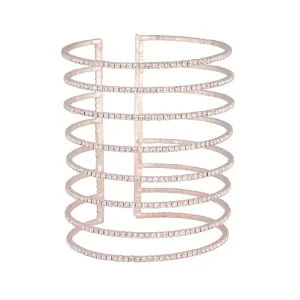 Rose Gold Cupchain Mosaic Cuff Bracelet