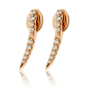 Rose Gold Diamond Fashion Drop Earrings