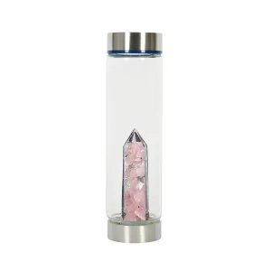 Rose Quartz and Rock Crystal Drinking Bottle