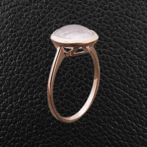 Round Rose Quartz Ring