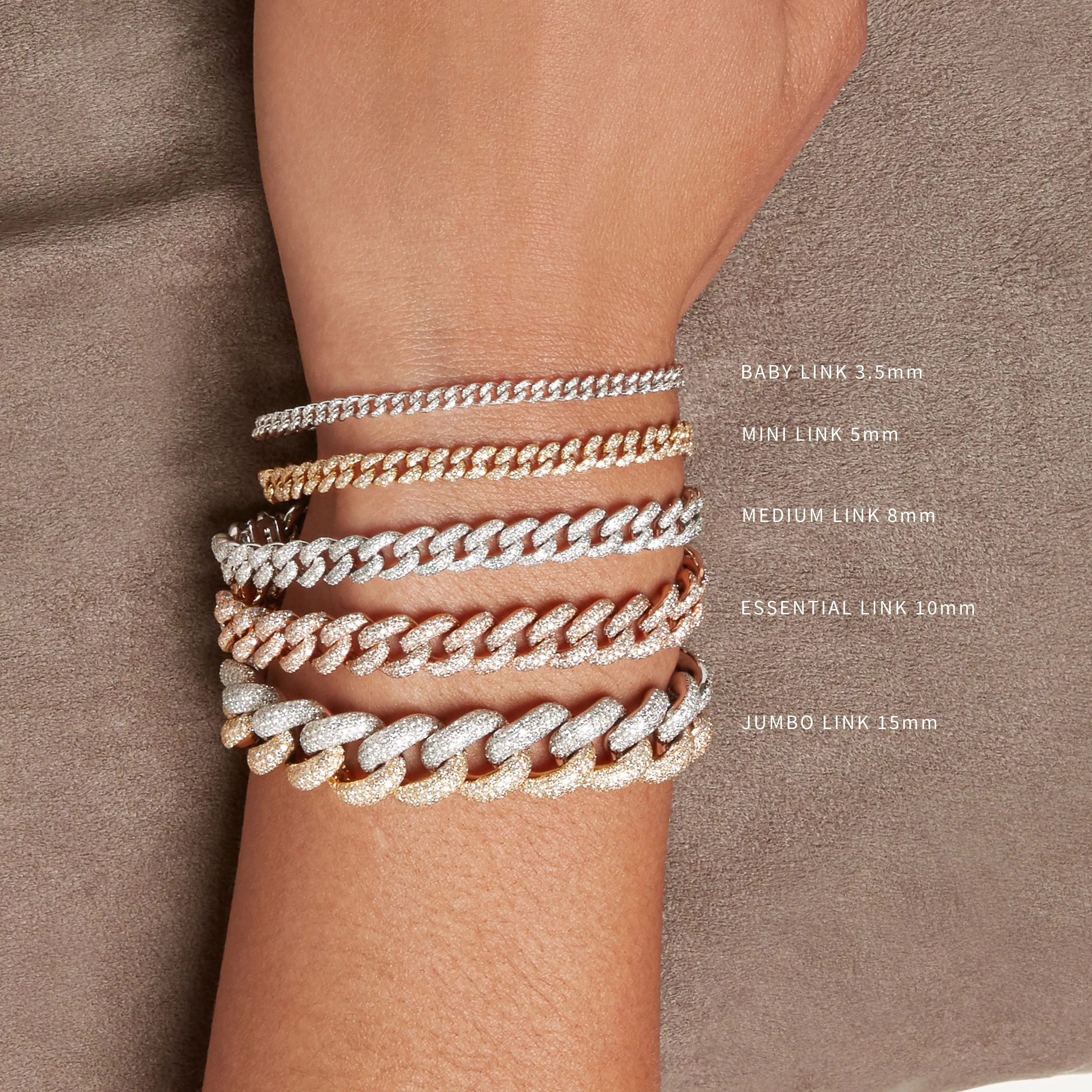 RUBY & DIAMOND PAVE TWO-TONE ESSENTIAL LINK BRACELET