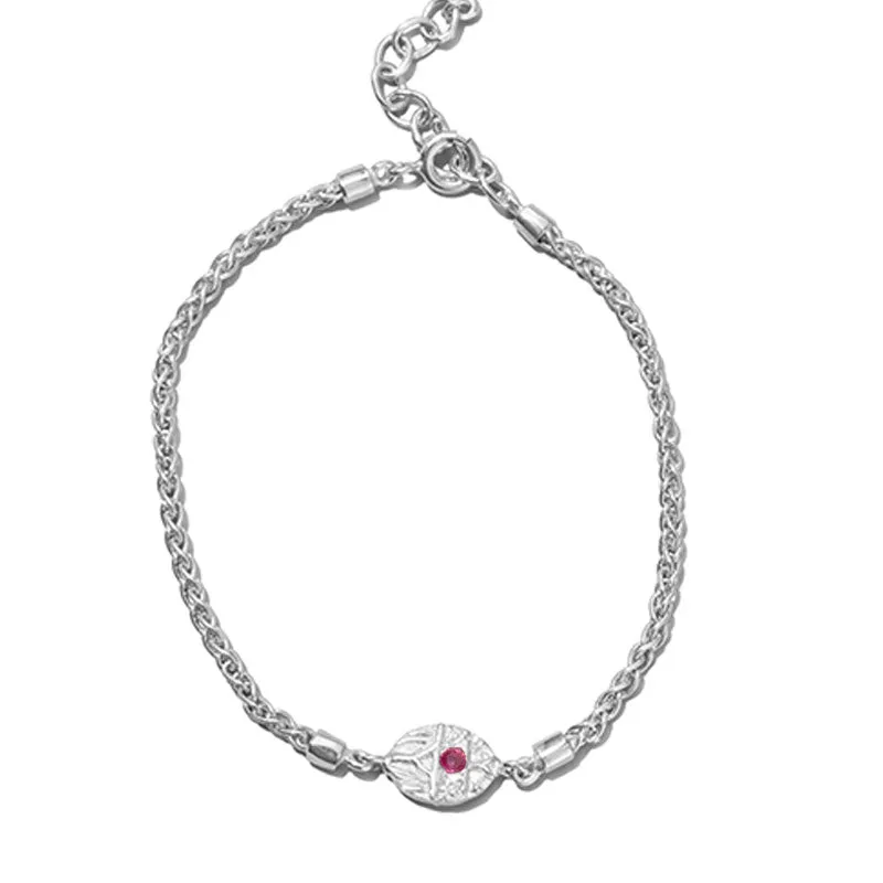 Scarab Bracelet, Ruby, Silver