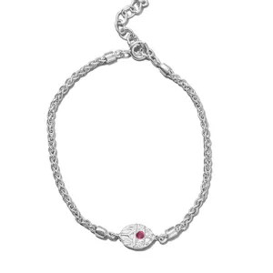 Scarab Bracelet, Ruby, Silver