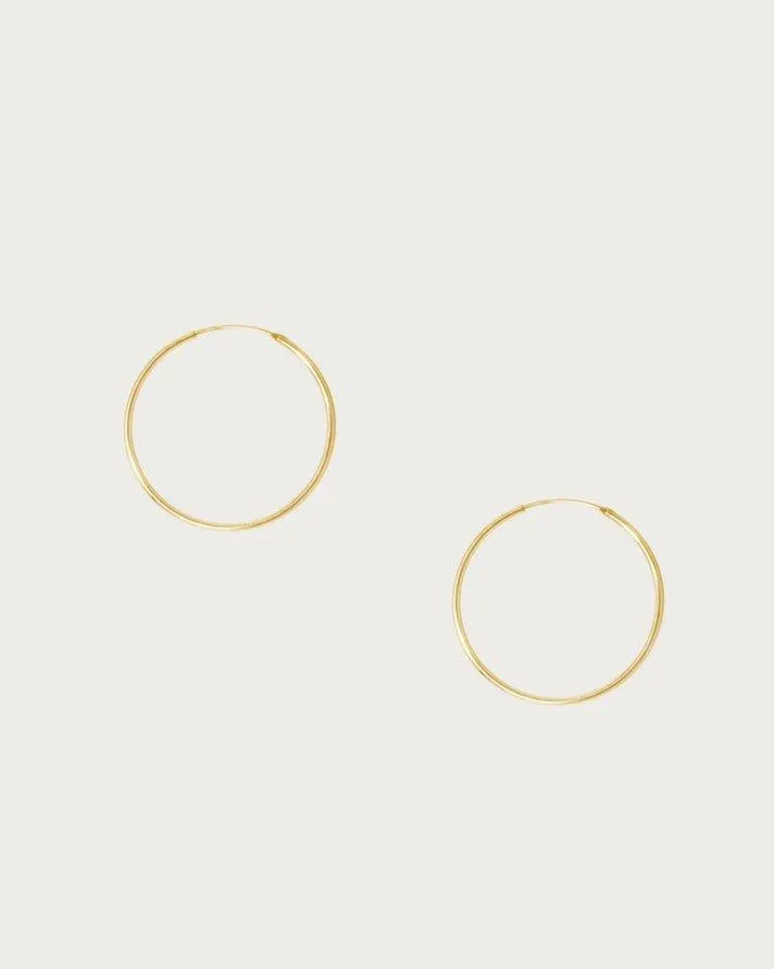 Silver 30mm Skinny Hoop Earrings