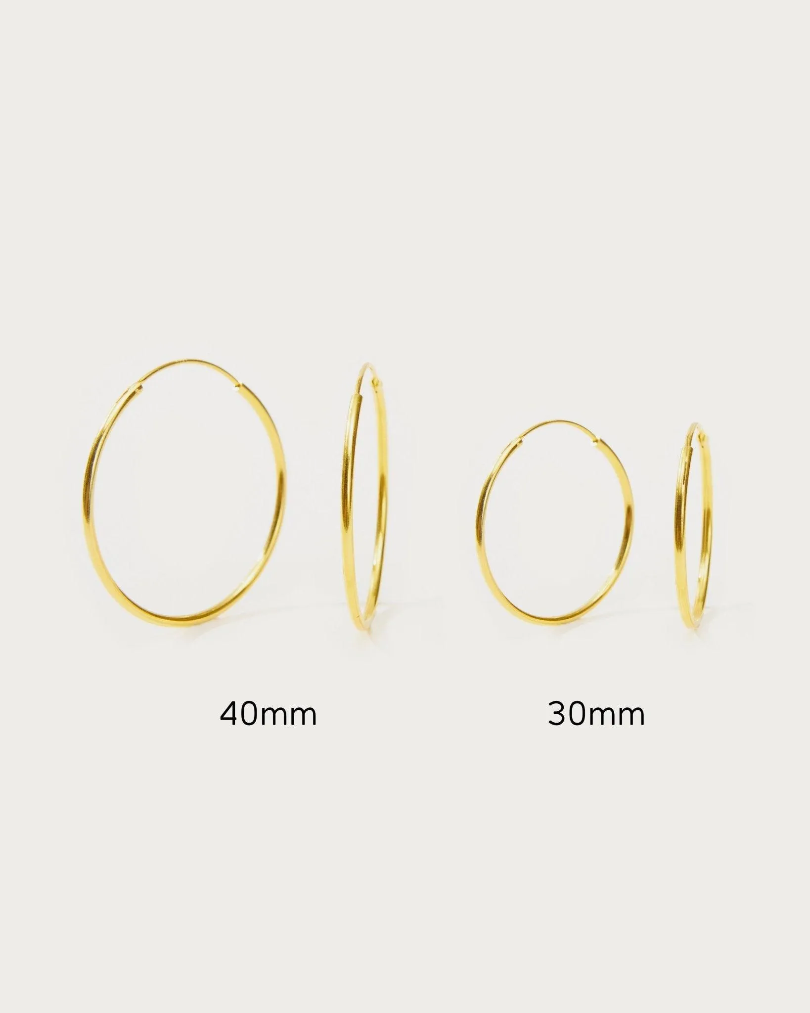 Silver 30mm Skinny Hoop Earrings