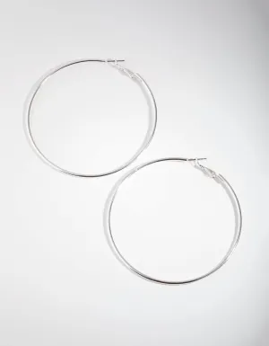 Silver Medium Hoop Earrings