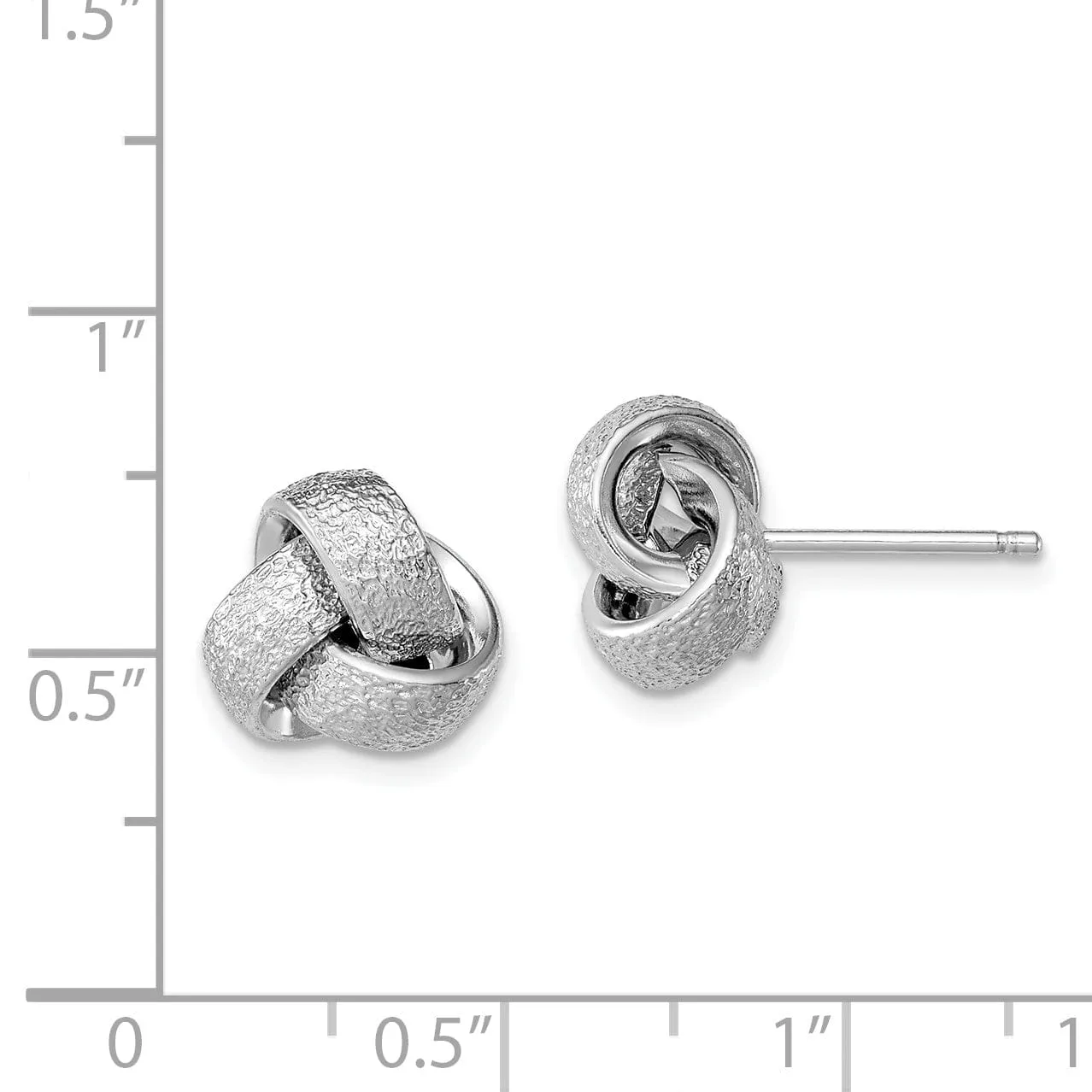 Silver Polished Satin Love Knot Earrings