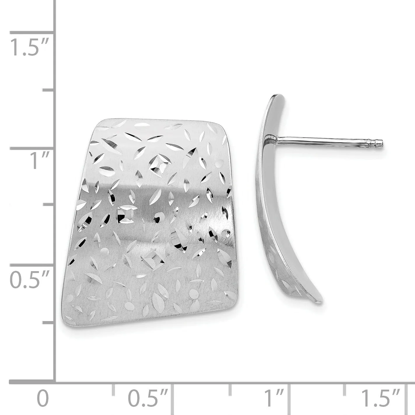 Silver Radiant Essence Diamond Cut Post Earrings