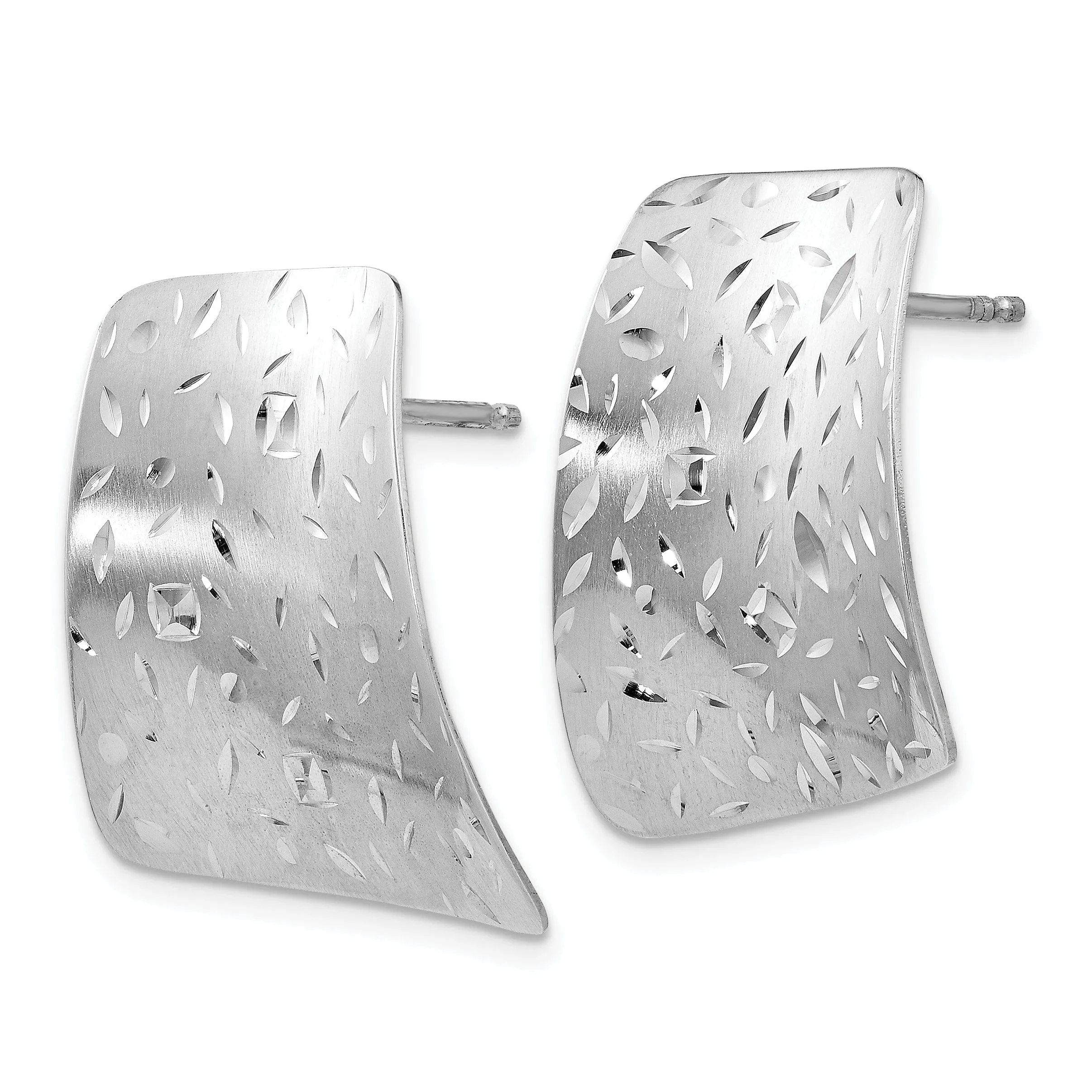 Silver Radiant Essence Diamond Cut Post Earrings
