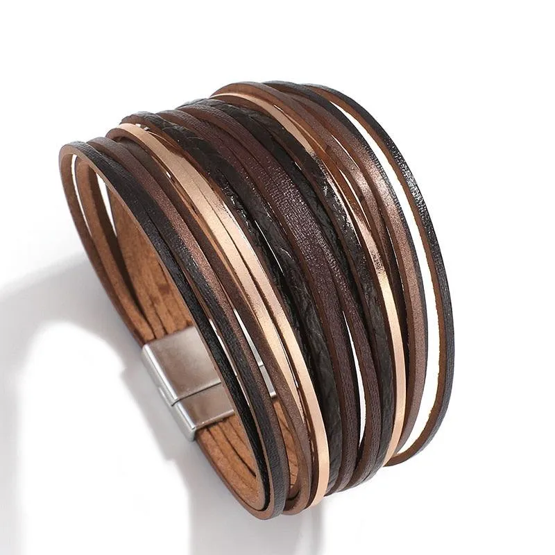 'Simple' Wide Cuff Bracelet - coffee