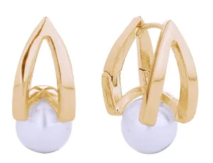 SJE310650 14K Cultured Pearl Huggie Earrings