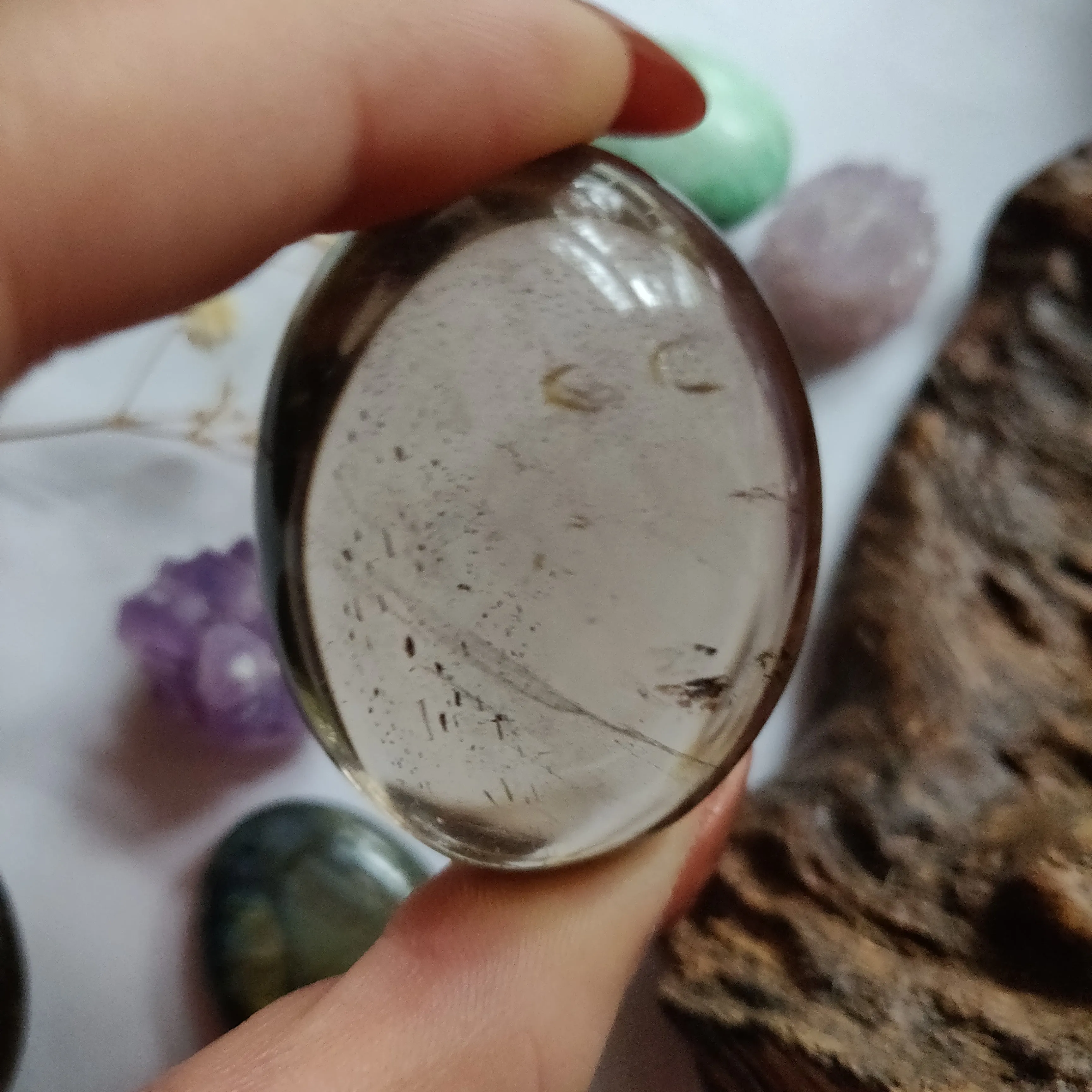 Smoky Quartz Palm Stone (#2)